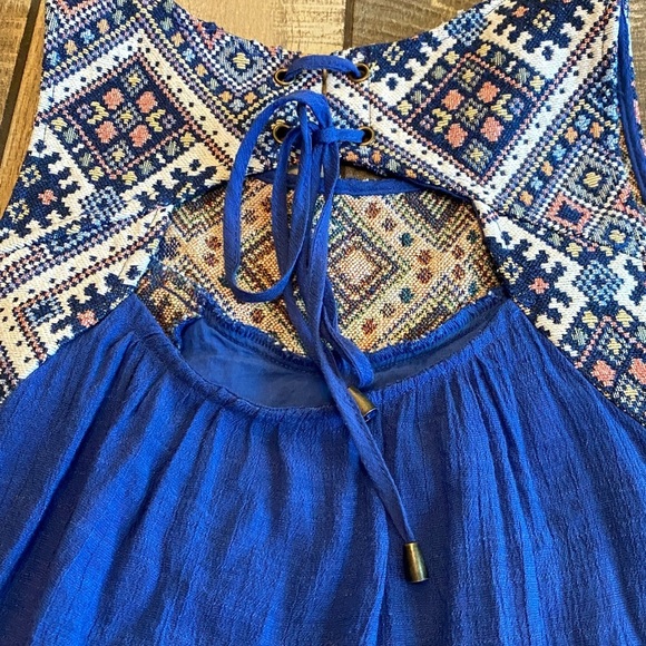 Doe & Rae Royal Blue Tank with Embroidered Accents - Picture 12 of 13